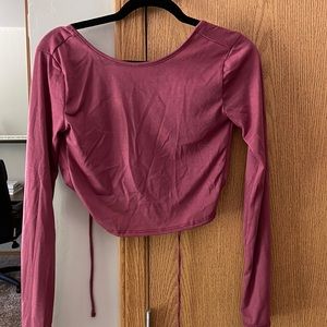 Forever 21 marroon long sleeve cropped shirt